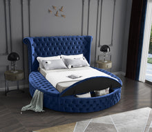 Load image into Gallery viewer, Luxus Navy Velvet King Bed (3 Boxes)