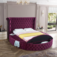 Load image into Gallery viewer, Luxus Purple Velvet Queen Bed