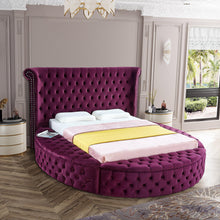 Load image into Gallery viewer, Luxus Purple Velvet Queen Bed
