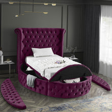 Load image into Gallery viewer, Luxus Purple Velvet Twin Bed