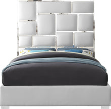 Load image into Gallery viewer, Milan White Faux Leather Queen Bed