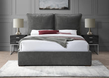 Load image into Gallery viewer, Misha Pepper Black Polyester Fabric King Bed (3 Boxes)