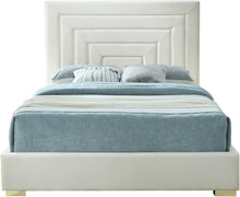 Load image into Gallery viewer, Nora Cream Velvet Queen Bed