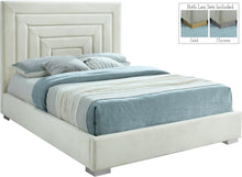 Load image into Gallery viewer, Nora Cream Velvet Queen Bed