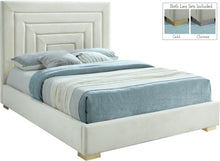Load image into Gallery viewer, Nora Cream Velvet Queen Bed