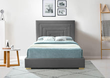 Load image into Gallery viewer, Nora Grey Velvet King Bed