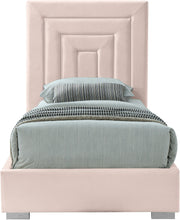 Load image into Gallery viewer, Nora Pink Velvet Twin Bed