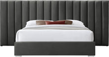Load image into Gallery viewer, Pablo Grey Velvet King Bed