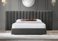 Load image into Gallery viewer, Pablo Grey Velvet King Bed