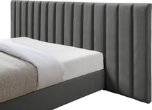 Load image into Gallery viewer, Pablo Grey Velvet King Bed