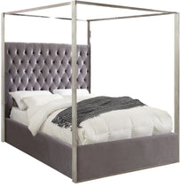 Load image into Gallery viewer, Porter Grey Velvet King Bed
