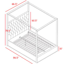 Load image into Gallery viewer, Porter Grey Velvet Queen Bed