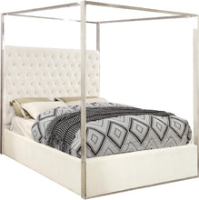 Load image into Gallery viewer, Porter White Velvet King Bed