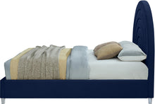 Load image into Gallery viewer, Rainbow Navy Velvet King Bed