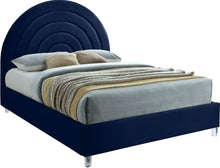Load image into Gallery viewer, Rainbow Navy Velvet Full Bed