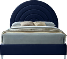Load image into Gallery viewer, Rainbow Navy Velvet Full Bed