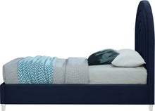 Load image into Gallery viewer, Rainbow Navy Velvet Twin Bed
