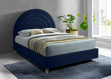 Load image into Gallery viewer, Rainbow Navy Velvet Full Bed