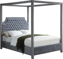 Load image into Gallery viewer, Rowan Grey Velvet Queen Bed (3 Boxes)