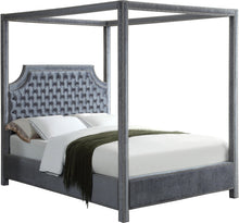 Load image into Gallery viewer, Rowan Grey Velvet Queen Bed (3 Boxes)