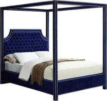 Load image into Gallery viewer, Rowan Navy Velvet King Bed (3 Boxes)