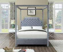 Load image into Gallery viewer, Rowan Grey Velvet King Bed (3 Boxes)