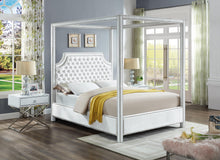 Load image into Gallery viewer, Rowan White Velvet King Bed (3 Boxes)