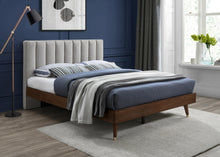 Load image into Gallery viewer, Vance Beige Linen Fabric Queen Bed (3 Boxes)