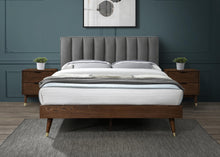 Load image into Gallery viewer, Vance Grey Linen Fabric King Bed (3 Boxes)