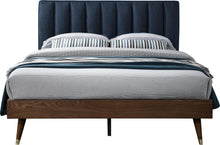 Load image into Gallery viewer, Vance Navy Linen Fabric Queen Bed (3 Boxes)
