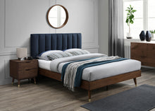 Load image into Gallery viewer, Vance Navy Linen Fabric King Bed (3 Boxes)