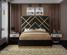 Load image into Gallery viewer, Vector Black Velvet King Bed
