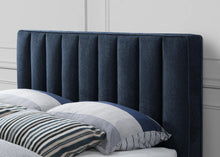 Load image into Gallery viewer, Vance Navy Linen Fabric Queen Bed (3 Boxes)