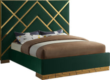 Load image into Gallery viewer, Vector Green Velvet Queen Bed