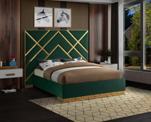Load image into Gallery viewer, Vector Green Velvet King Bed