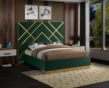 Load image into Gallery viewer, Vector Green Velvet Queen Bed