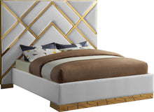 Load image into Gallery viewer, Vector White Faux Leather King Bed