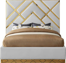 Load image into Gallery viewer, Vector White Faux Leather King Bed