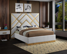 Load image into Gallery viewer, Vector White Faux Leather King Bed