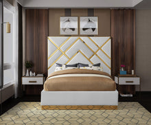 Load image into Gallery viewer, Vector White Faux Leather Queen Bed