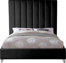 Load image into Gallery viewer, Via Black Velvet Queen Bed