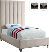 Load image into Gallery viewer, Via Cream Velvet Twin Bed
