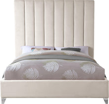 Load image into Gallery viewer, Via Cream Velvet Queen Bed