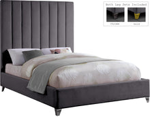 Load image into Gallery viewer, Via Grey Velvet King Bed