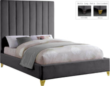 Load image into Gallery viewer, Via Grey Velvet King Bed
