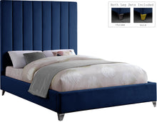 Load image into Gallery viewer, Via Navy Velvet Full Bed