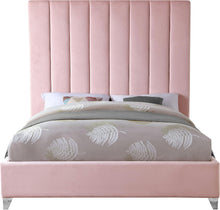 Load image into Gallery viewer, Via Pink Velvet Queen Bed