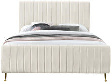 Load image into Gallery viewer, Zara Cream Velvet Queen Bed (3 Boxes)