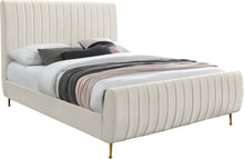 Load image into Gallery viewer, Zara Cream Velvet King Bed (3 Boxes)