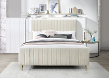 Load image into Gallery viewer, Zara Cream Velvet Full Bed (3 Boxes)